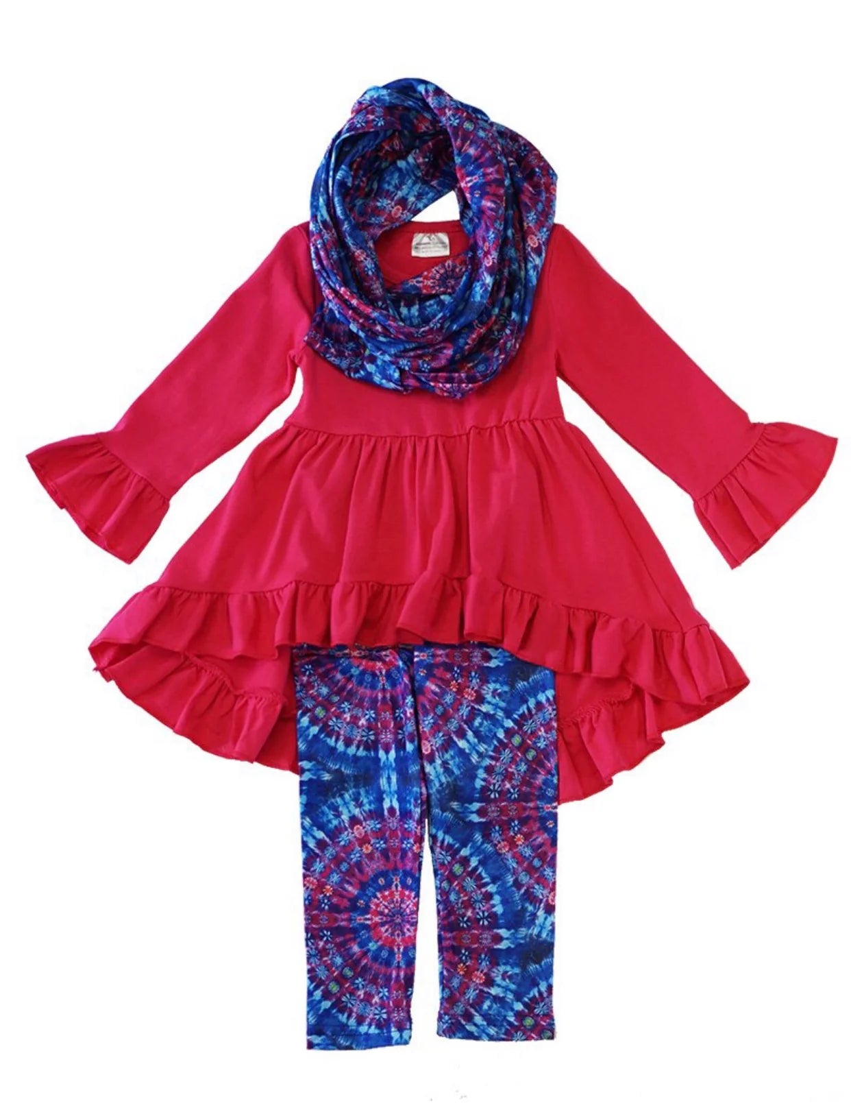 Pink 3 Piece Scarf & Legging Set