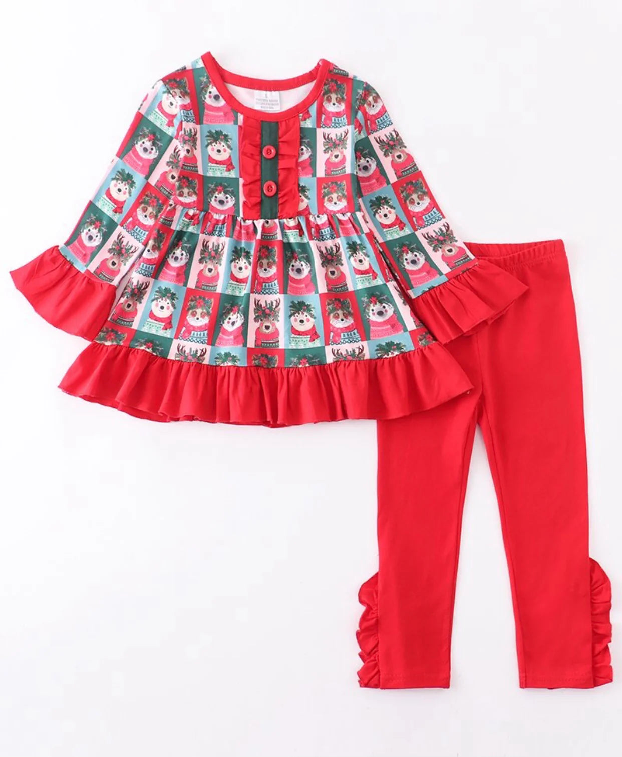 Christmas Animals Ruffle Outfit