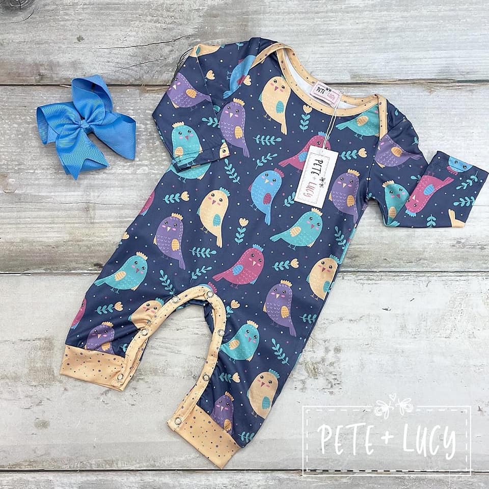 Pete & Lucy Bright Birdies Romper