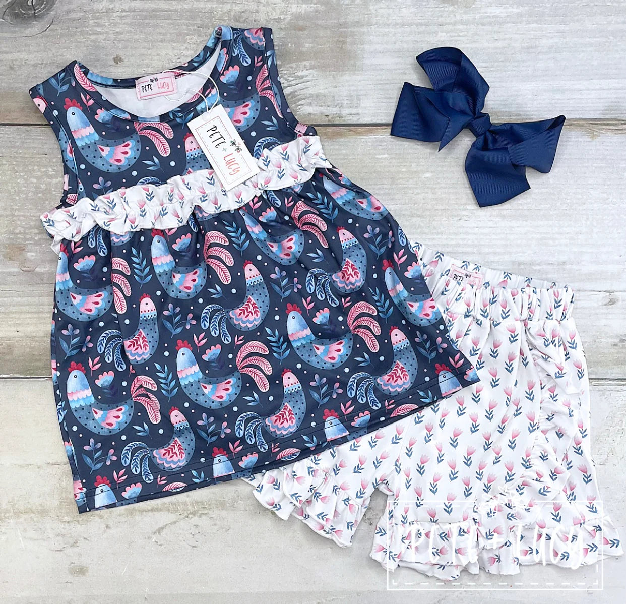 Pete & Lucy Rooster Short Set