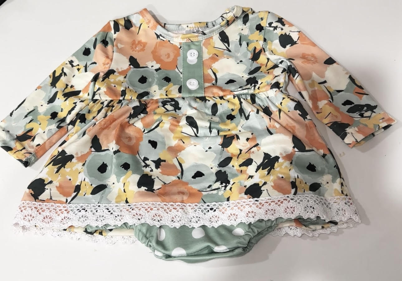 Green Floral Print Bubble