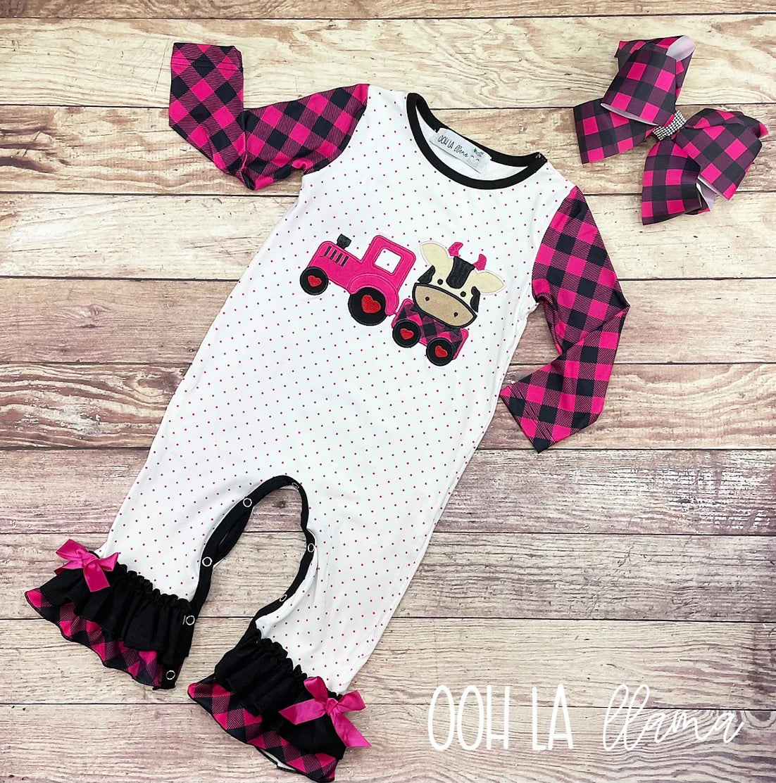 OOH LA Llama Cow Romper
