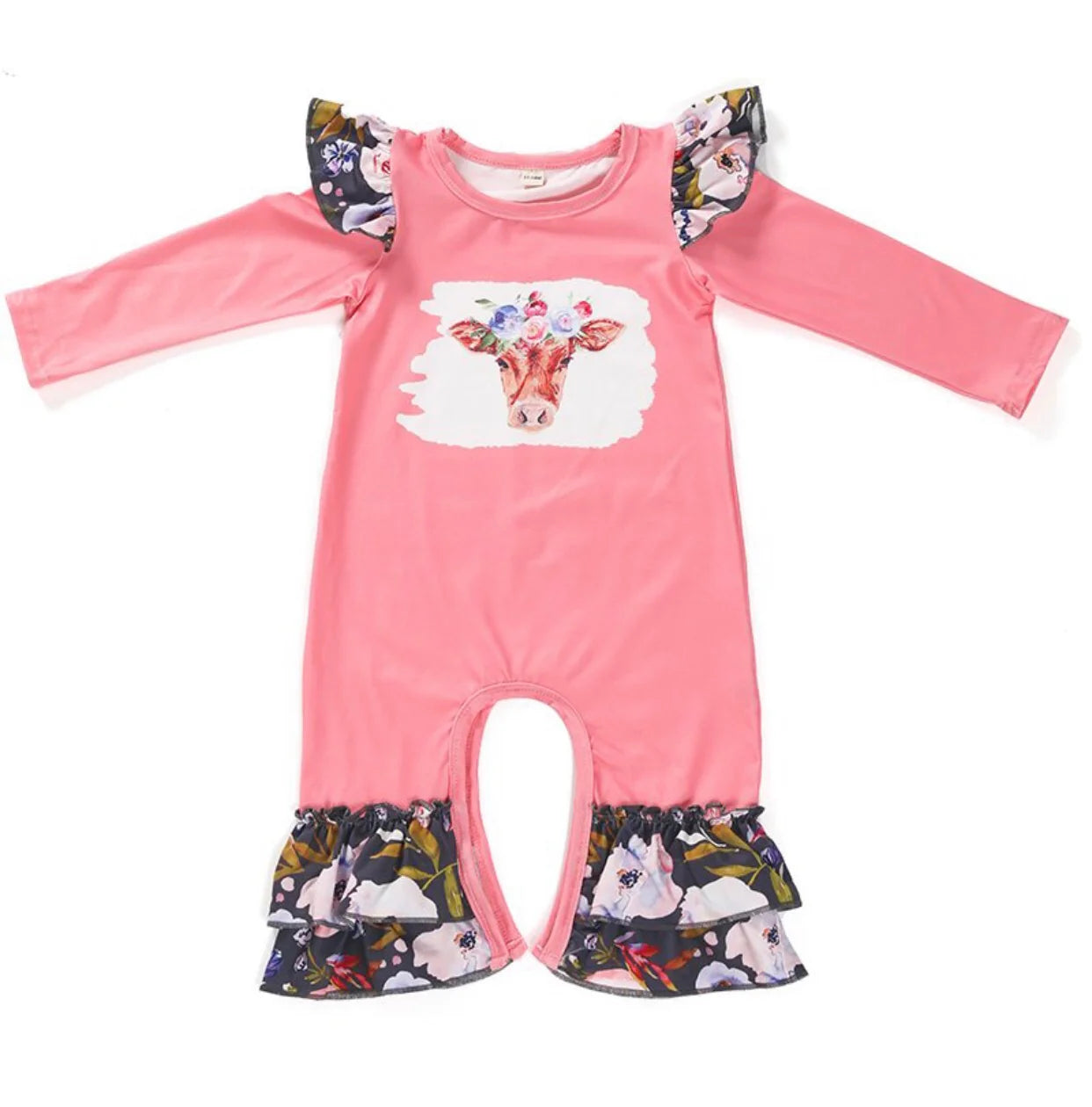 Floral Cow Romper