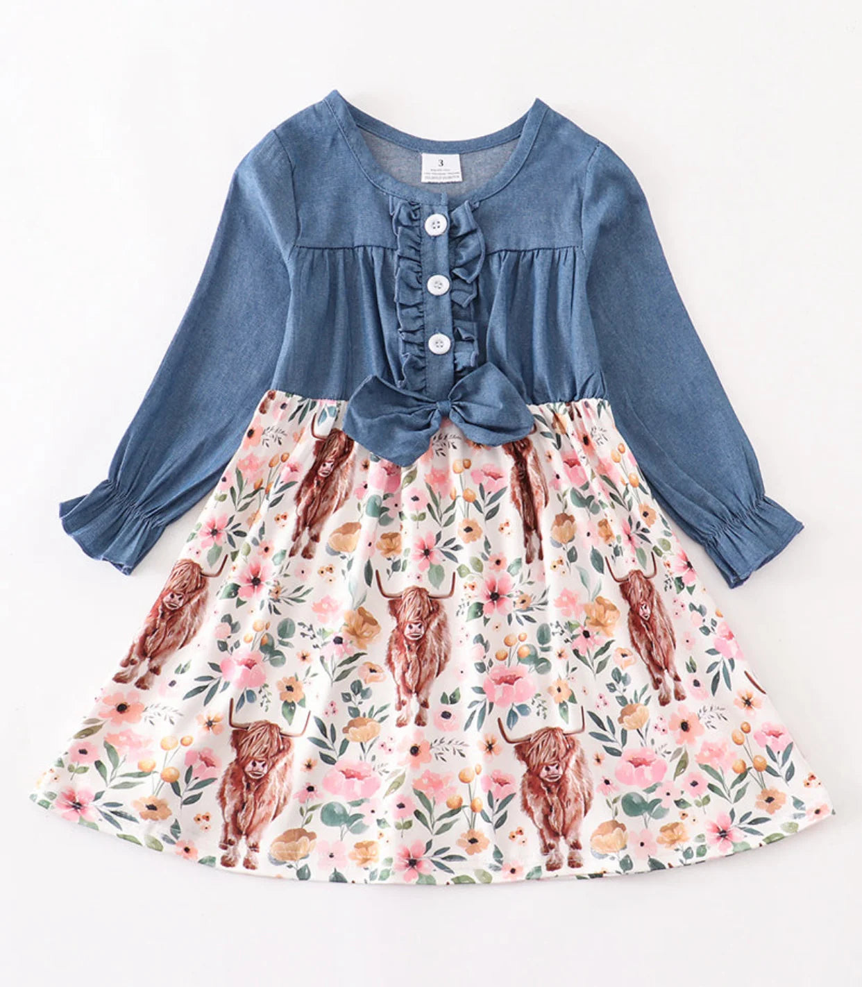 Highland Cow Floral Dress