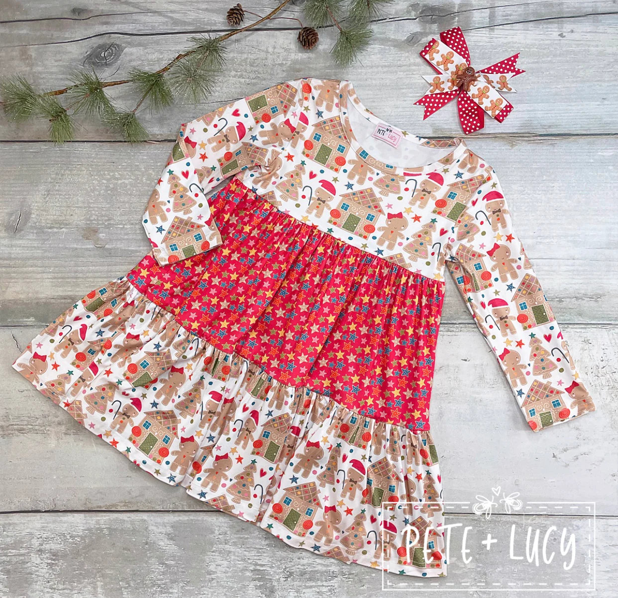 Pete & Lucy Jolly Gingerbread Dress