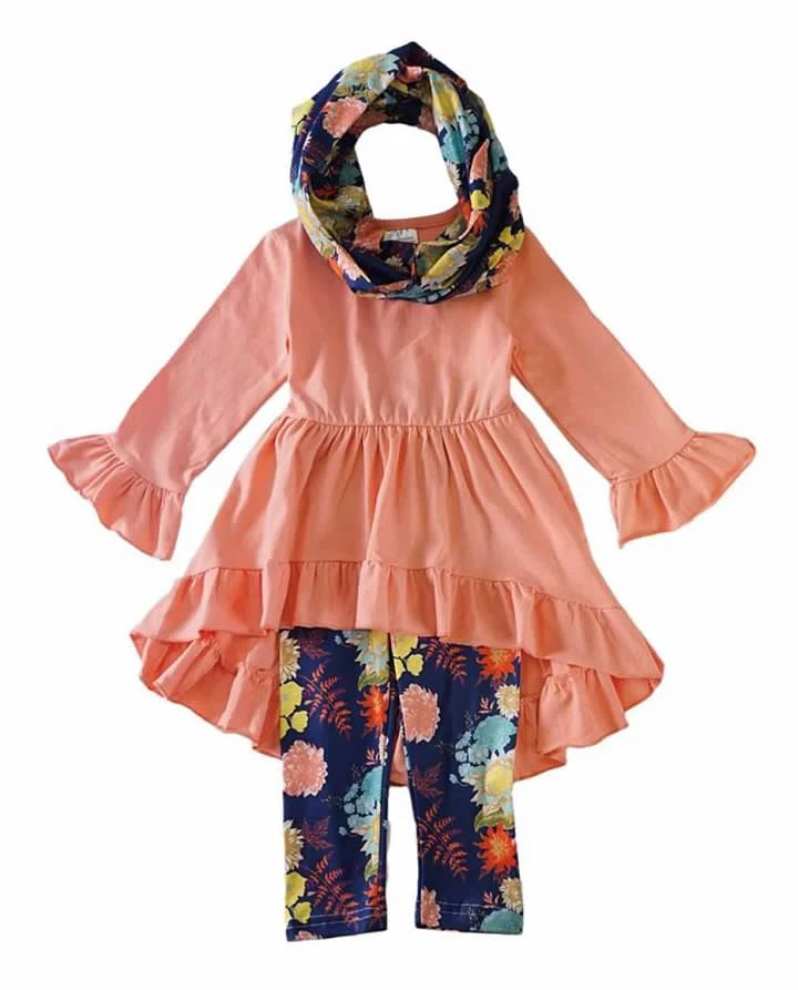 Pink Floral Pant & Scarf Set