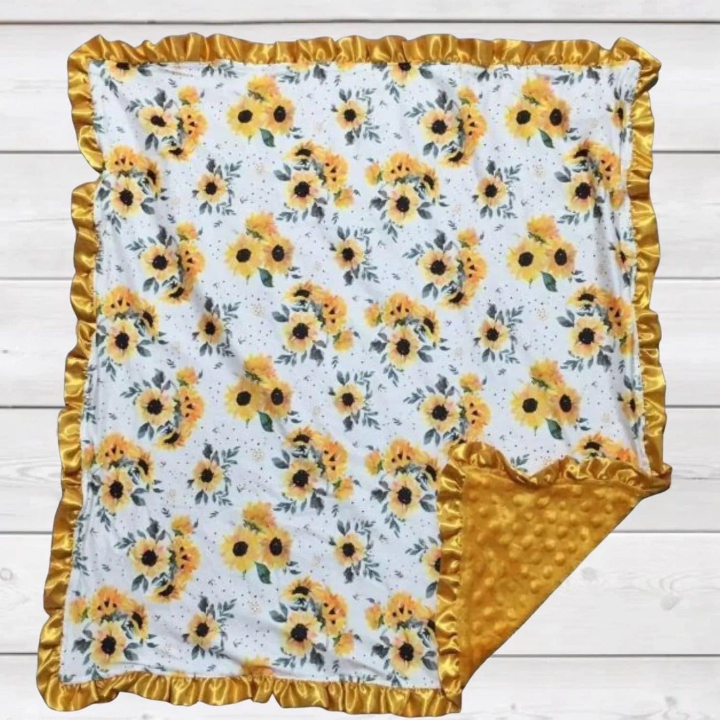 Golden Sunflower Minky Blanket