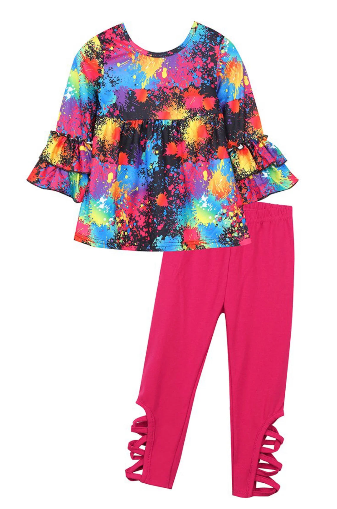 Paint Splatter Cut Out Legging Set