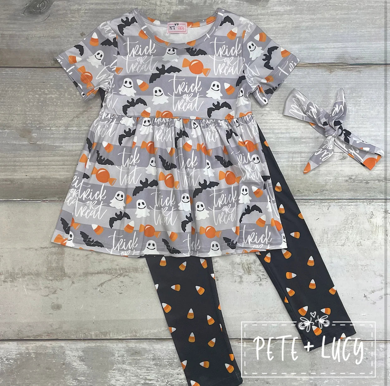 Pete & Lucy Trick or Treat Girl's Pant Set