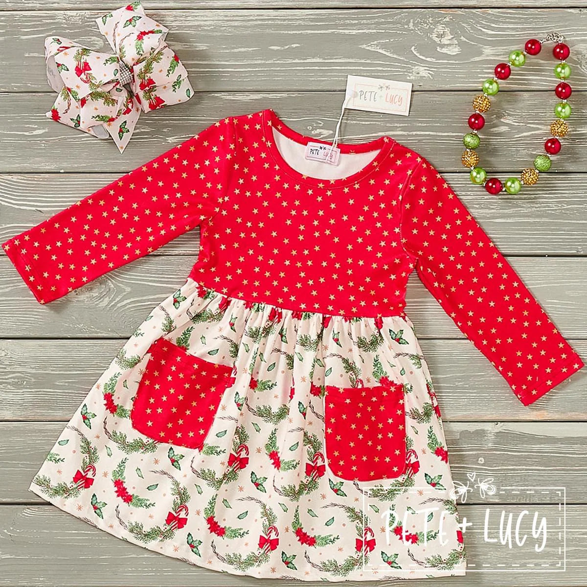 Pete & Lucy Merry Wreaths Dress